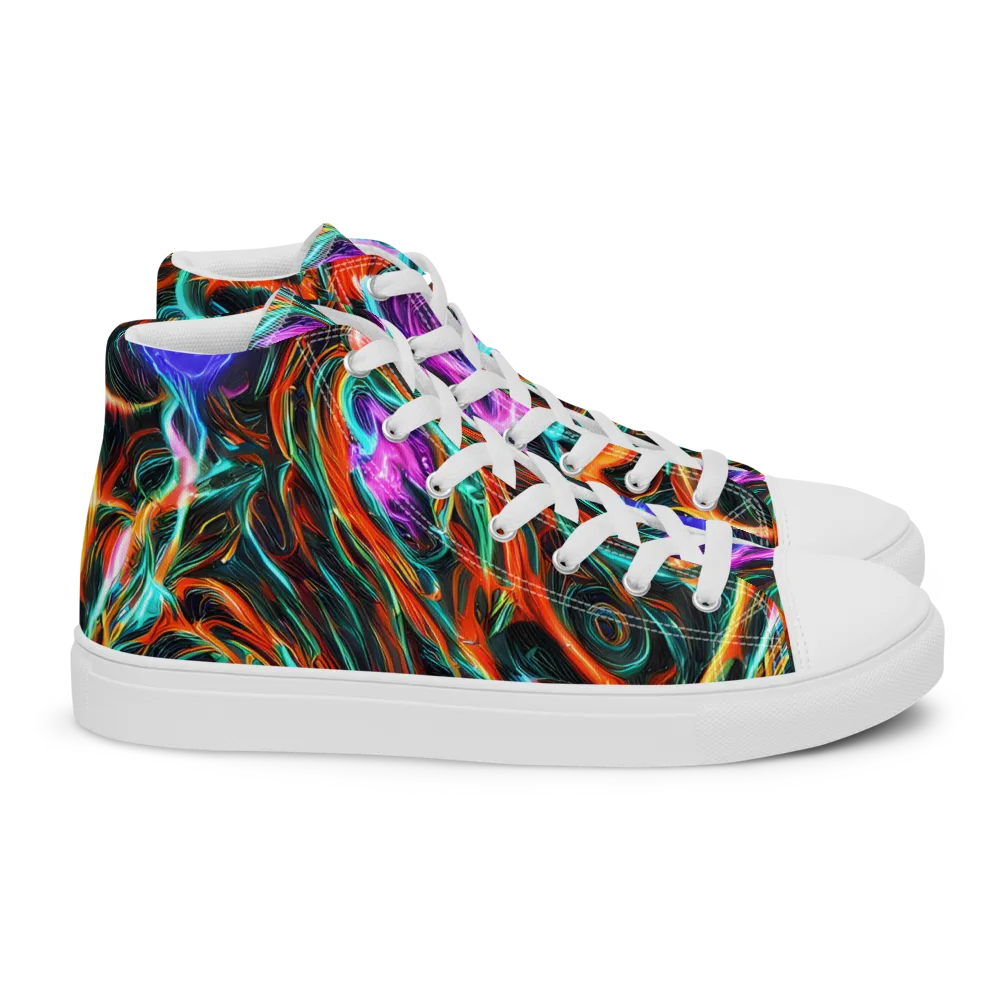 Radiant Riptide on Women's High Top Canvas Shoes — Right