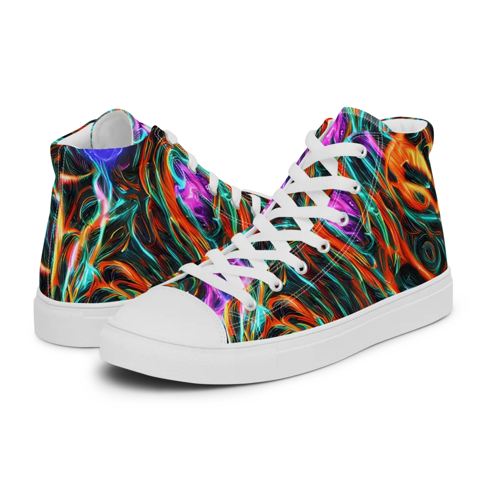 Radiant Riptide on Women's High Top Canvas Shoes — Left