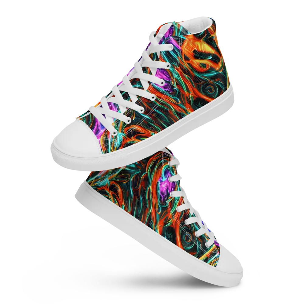 Radiant Riptide on Women's High Top Canvas Shoes — Front