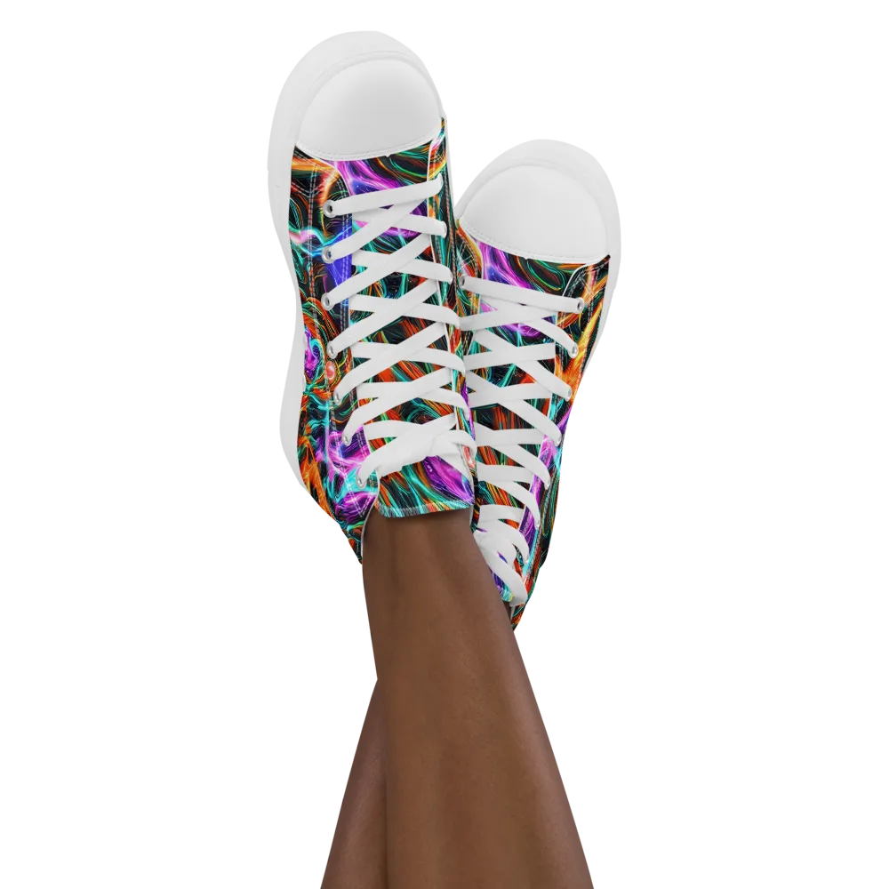 Radiant Riptide on Women's High Top Canvas Shoes — Front