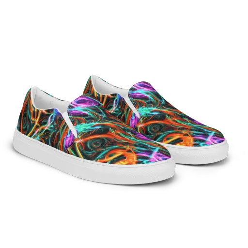 Radiant Riptide on a Men's Slip-On Canvas Shoes