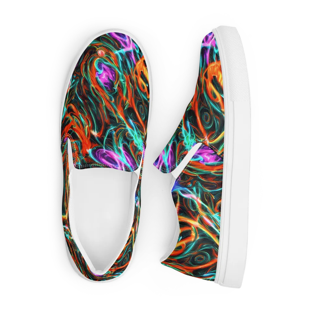 Radiant Riptide on Men's Slip-On Canvas Shoes — Front