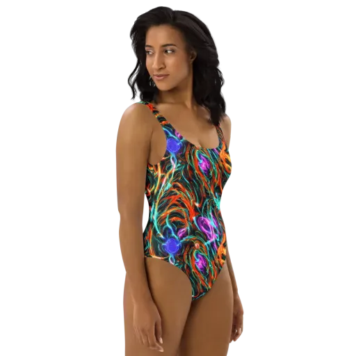 Radiant Riptide on a One-Piece Swimsuit