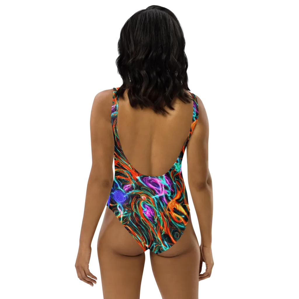 Radiant Riptide on One-Piece Swimsuit — Back