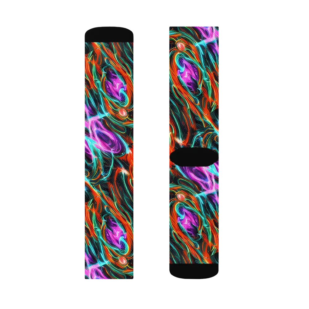 Radiant Riptide on Socks — Right Sock