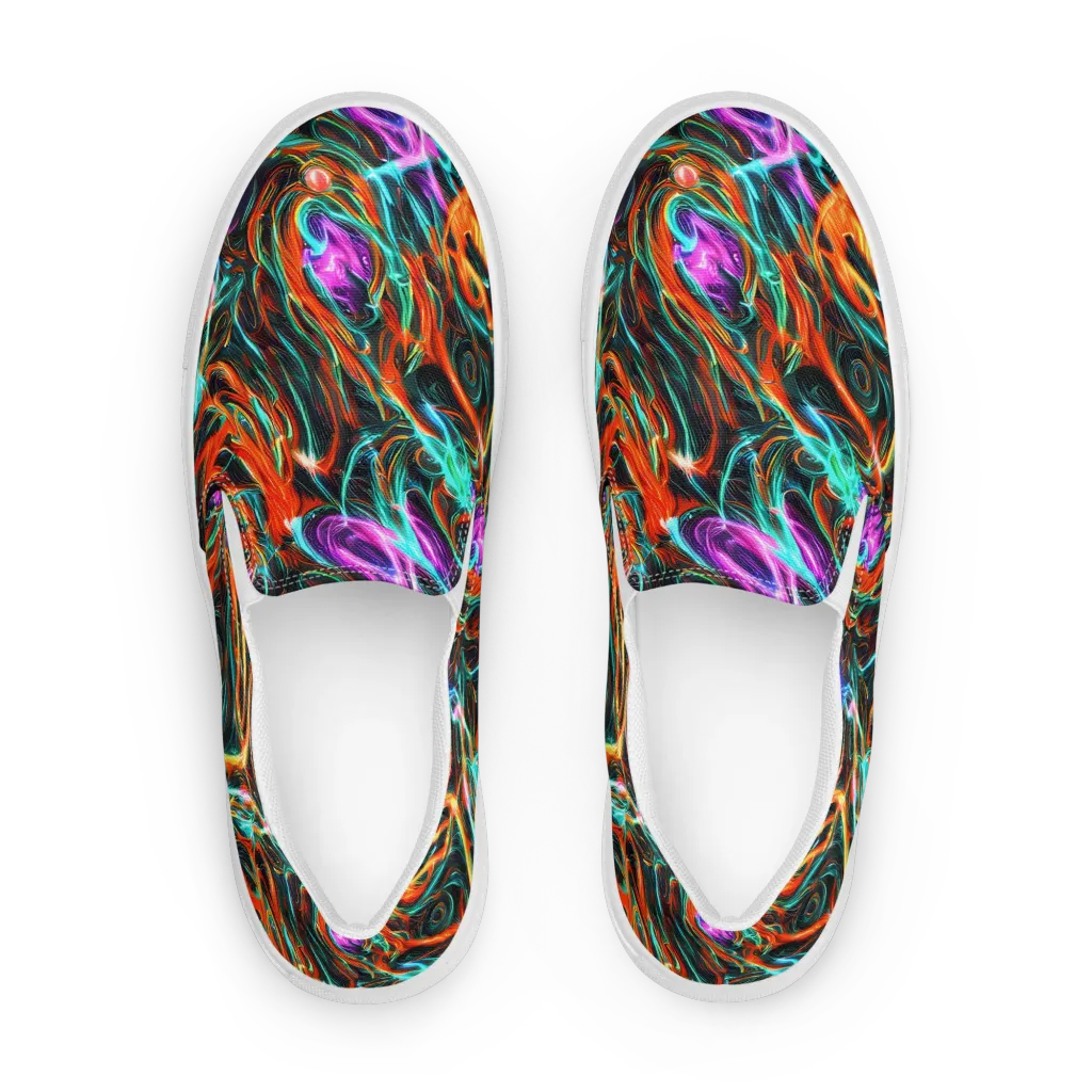 Radiant Riptide on Women's Slip-On Canvas Shoes — Front
