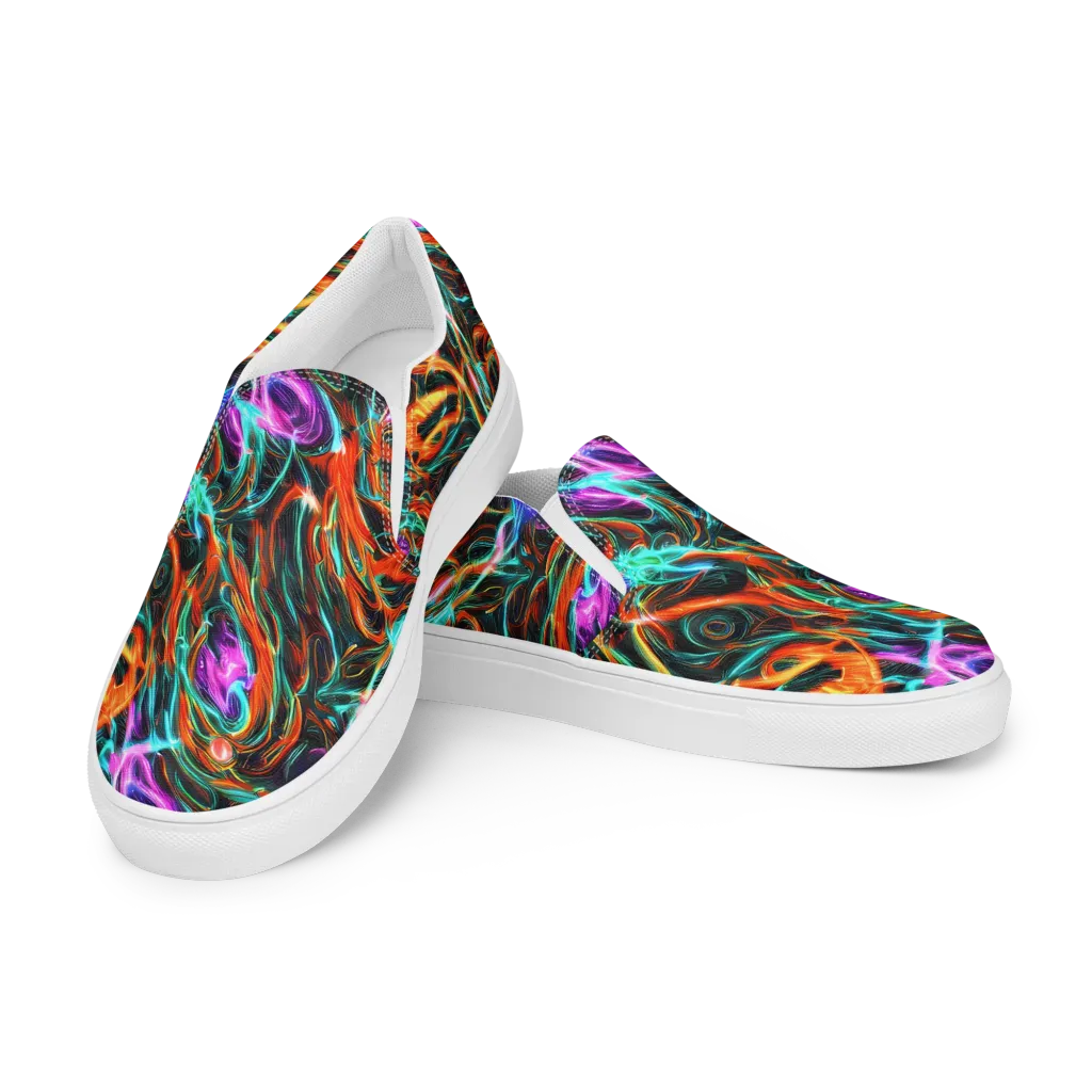 Radiant Riptide on Women's Slip-On Canvas Shoes — Left Front
