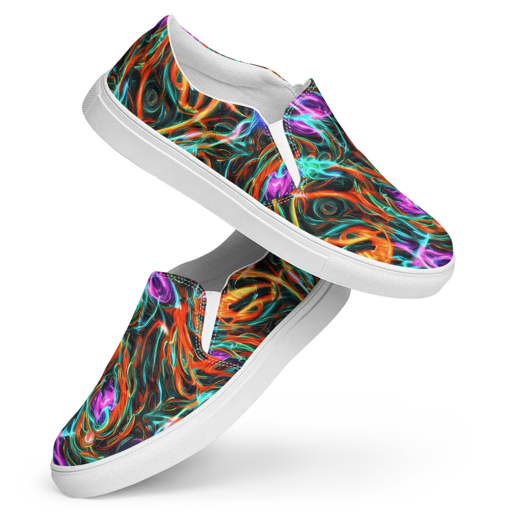 Radiant Riptide on Women's Slip-On Canvas Shoes — Front