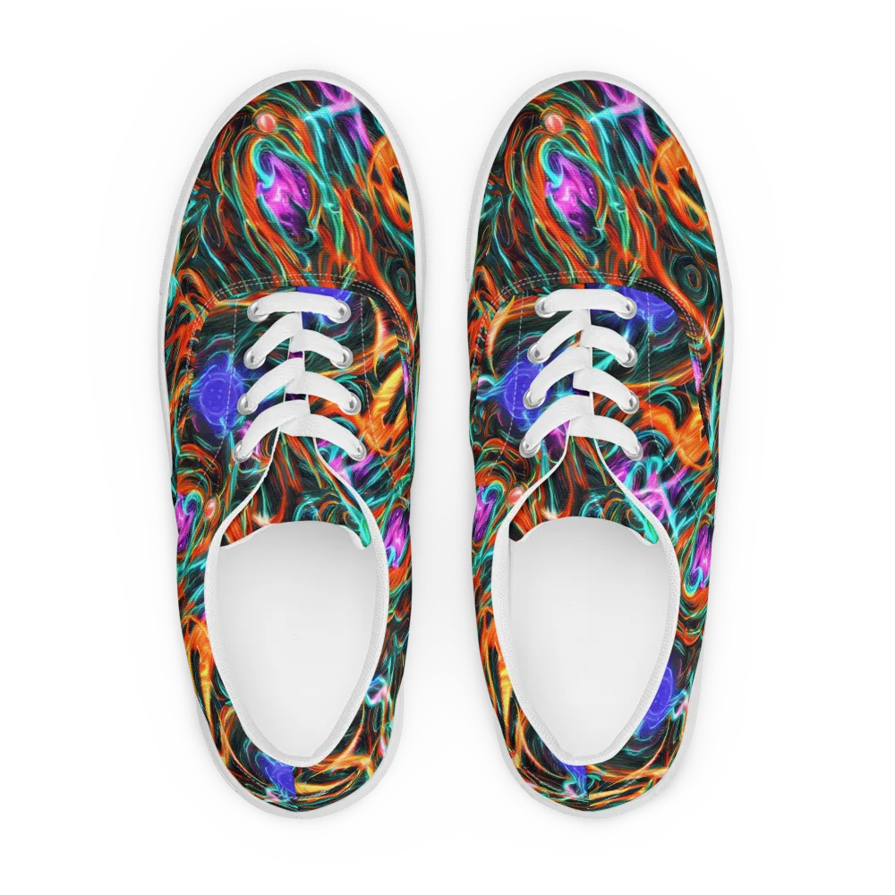 Radiant Riptide on Men's Lace-Up Canvas Shoes — Front