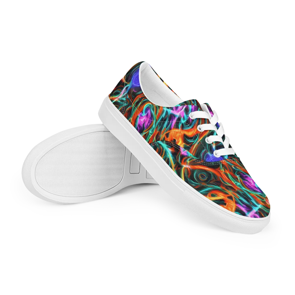 Radiant Riptide on Men's Lace-Up Canvas Shoes — Right Front