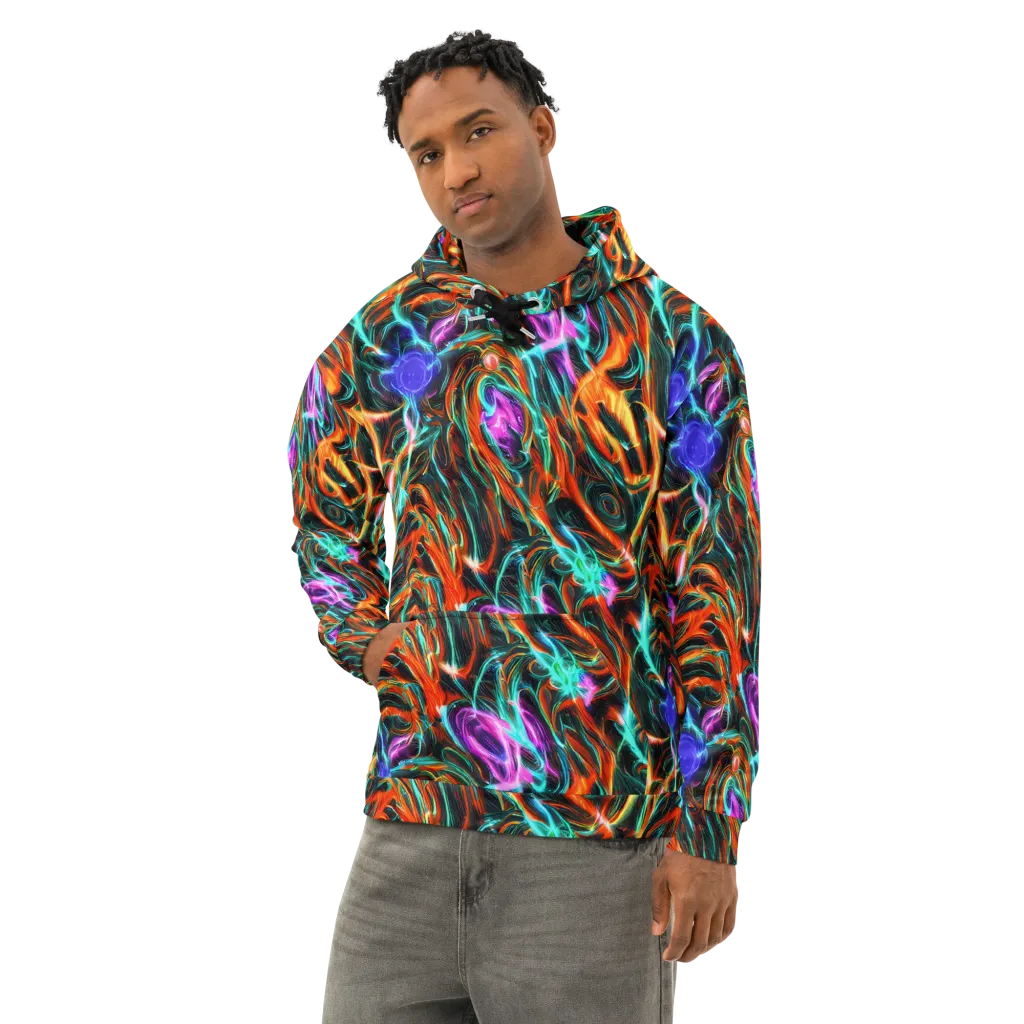 Radiant Riptide on Cotton Hoodie — Left Front