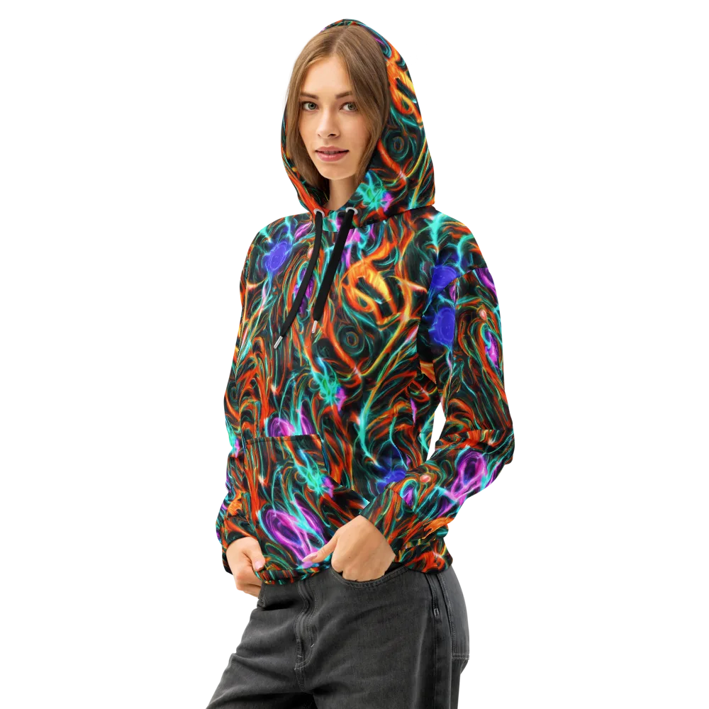 Radiant Riptide on Cotton Hoodie — Left Front