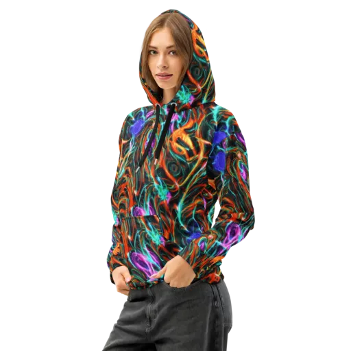 Radiant Riptide on a Cotton Hoodie