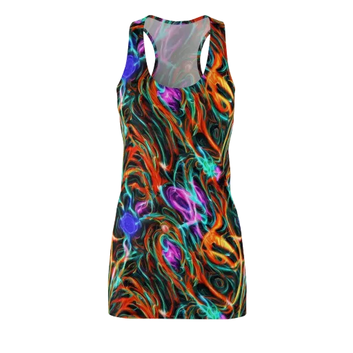 Radiant Riptide on a Racerback Dress