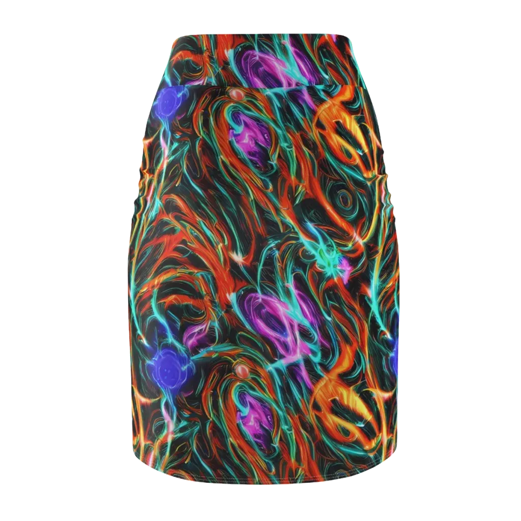 Radiant Riptide on Pencil Skirt — Back