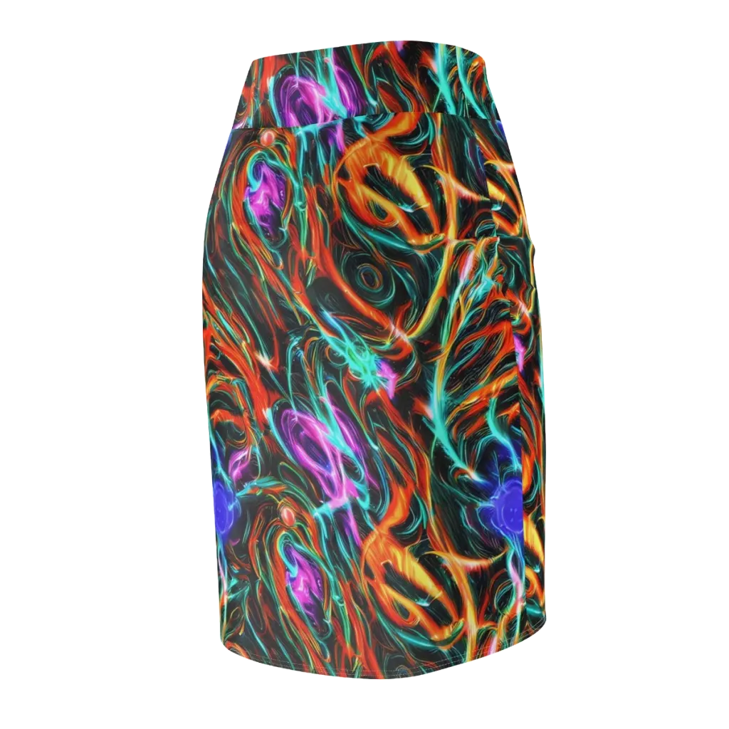 Radiant Riptide on Pencil Skirt — Back Side