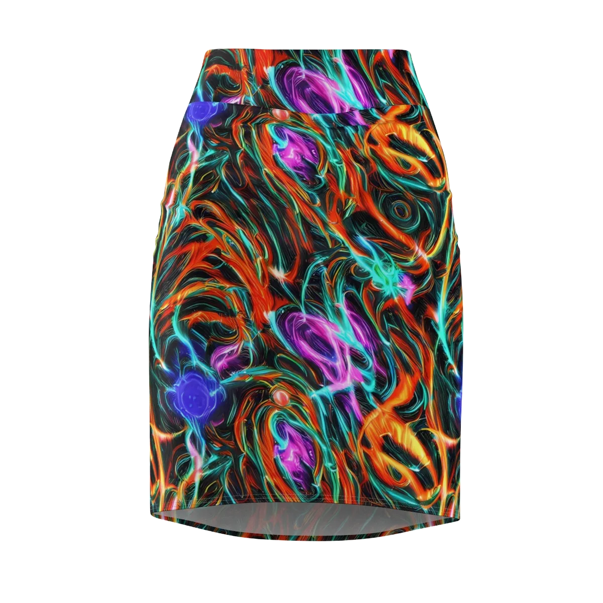 Radiant Riptide on Pencil Skirt — Front