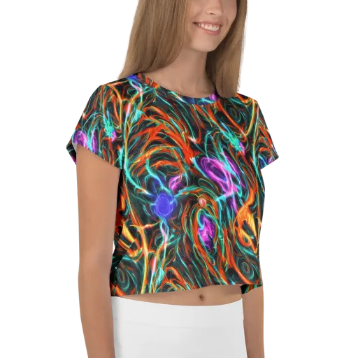 Radiant Riptide on a Crop Tee