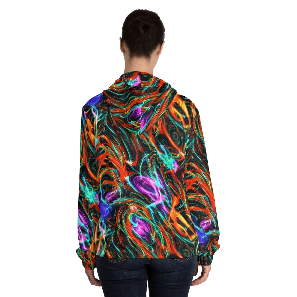Radiant Riptide on Women's Full-Zip Hoodie — Back On Person