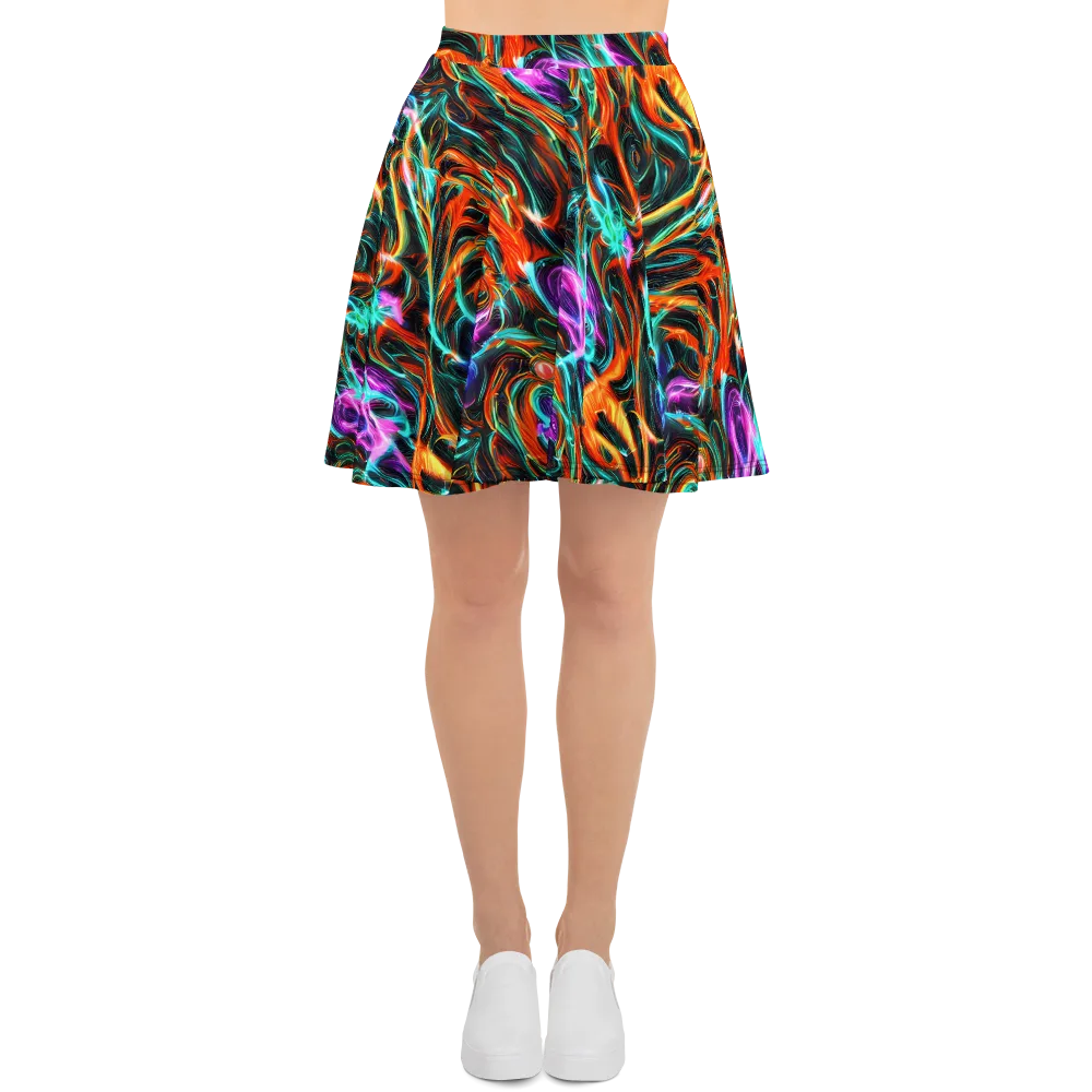 Radiant Riptide on Skater Skirt — Front