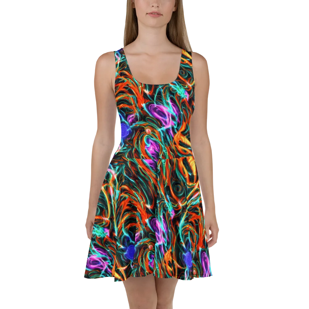 Radiant Riptide on Skater Dress — Front