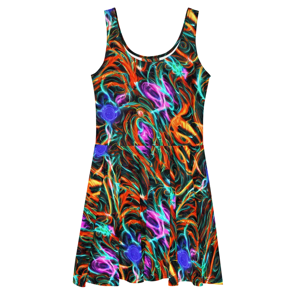 Radiant Riptide on Skater Dress — Front