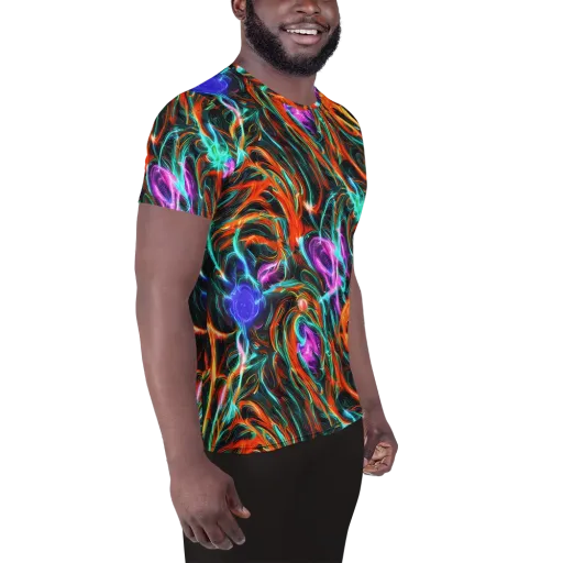 Radiant Riptide on a Men's Athletic T-Shirt