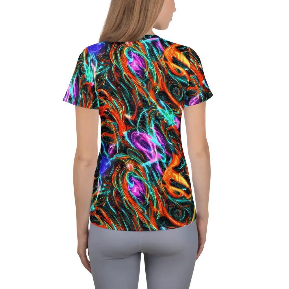Radiant Riptide on Women's Athletic T-Shirt — Back