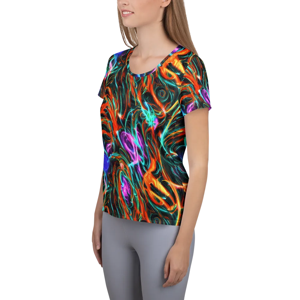 Radiant Riptide on Women's Athletic T-Shirt — Left