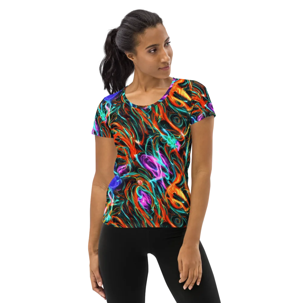 Radiant Riptide on Women's Athletic T-Shirt — Front