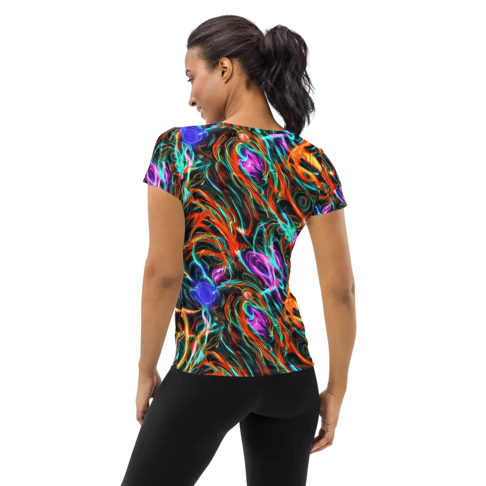 Radiant Riptide on Women's Athletic T-Shirt — Back