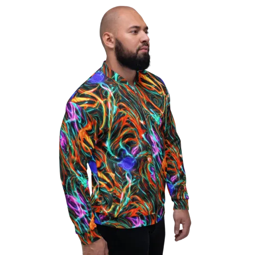 Radiant Riptide on a Bomber Jacket
