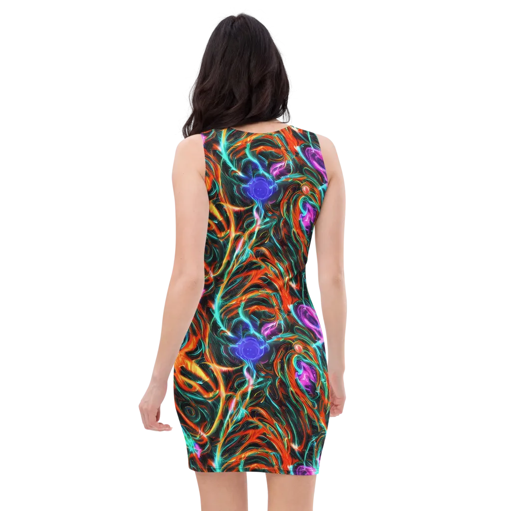 Radiant Riptide on Bodycon Dress — Back