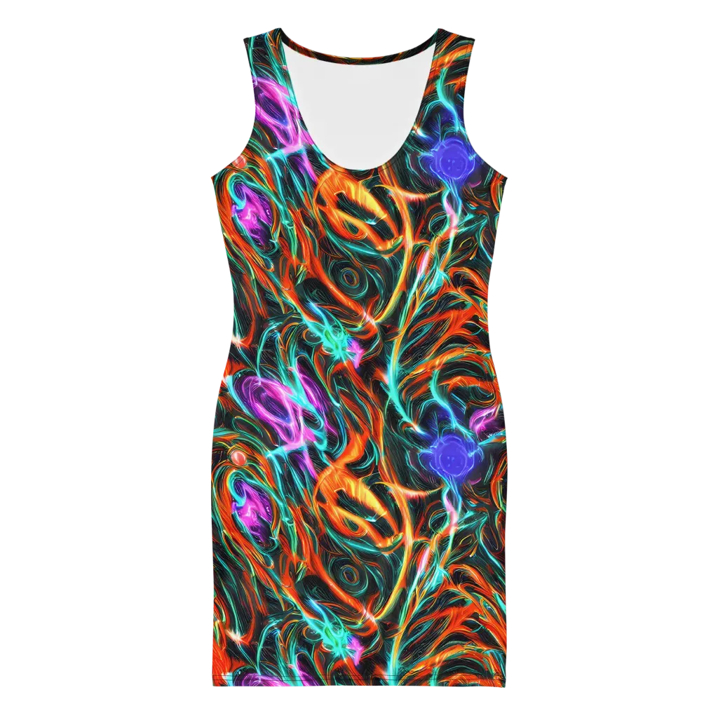 Radiant Riptide on Bodycon Dress — Front