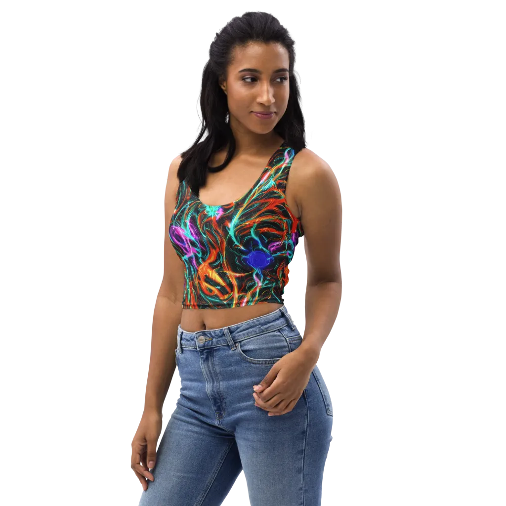 Radiant Riptide on Crop Top — Left Front