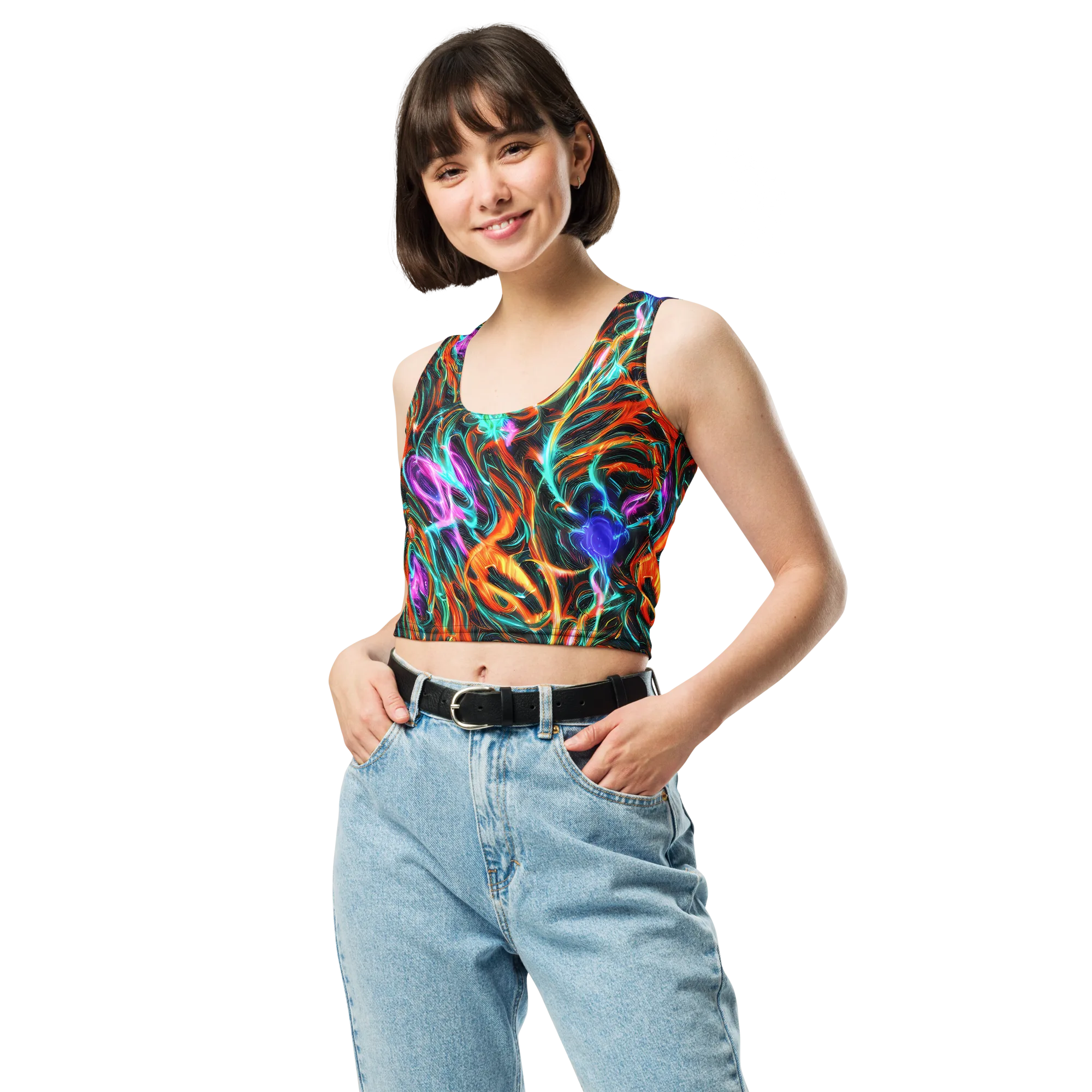 Radiant Riptide on Crop Top — Front