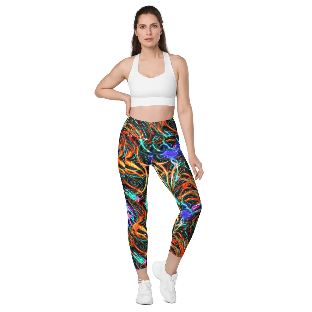 Radiant Riptide on Leggings with Pockets — Front