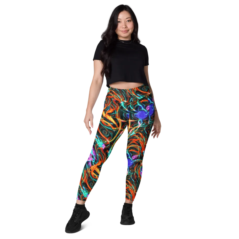 Radiant Riptide on Leggings with Pockets — Front