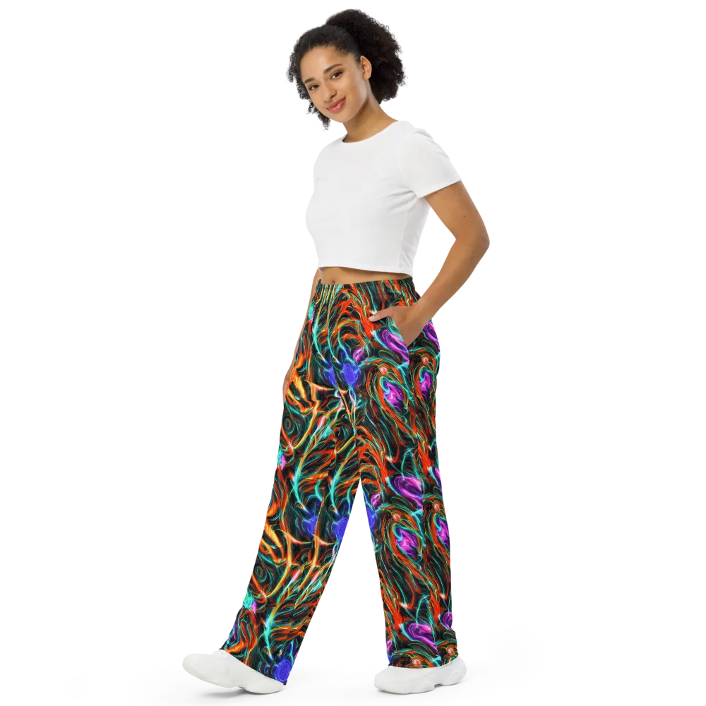 Radiant Riptide on Wide-Leg Pants — Left Front