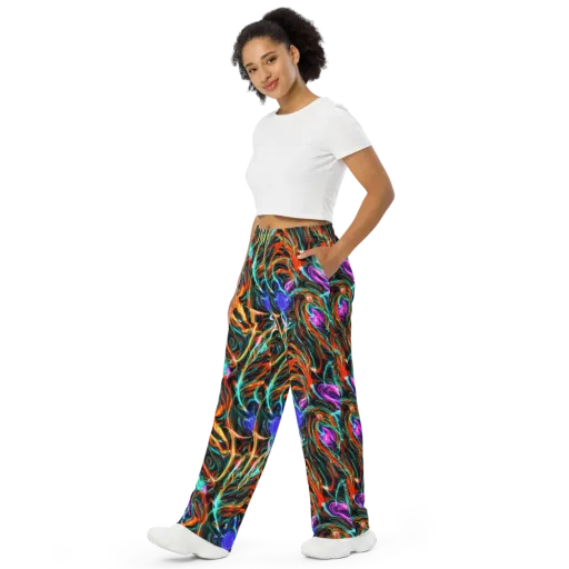 Radiant Riptide on a Wide-Leg Pants
