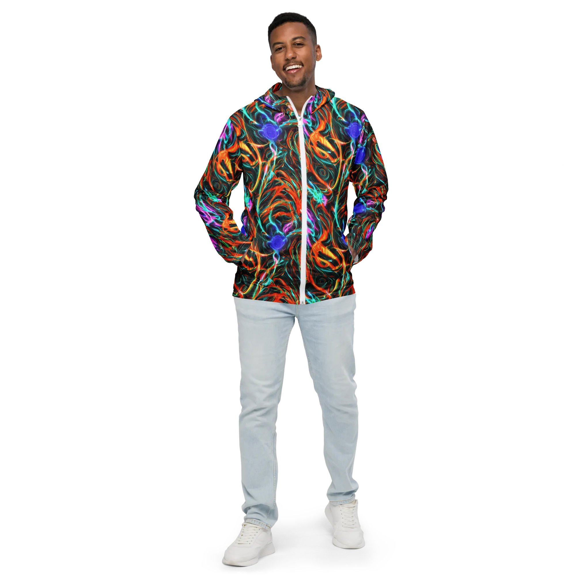 Radiant Riptide on Men's Windbreaker — Front