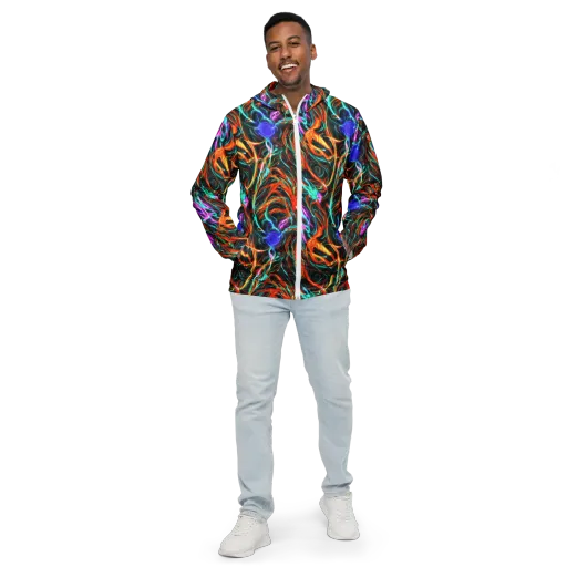 Radiant Riptide on a Men's Windbreaker