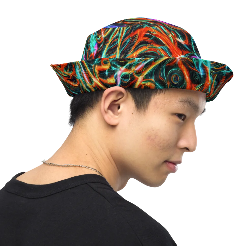 Radiant Riptide on Reversible Bucket Hat — Right Outside