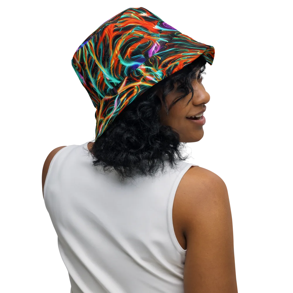 Radiant Riptide on Reversible Bucket Hat — Right Outside