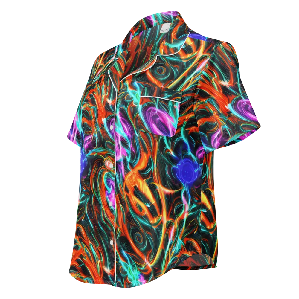 Radiant Riptide on Women's Short Sleeve Pajama Top — Left Front
