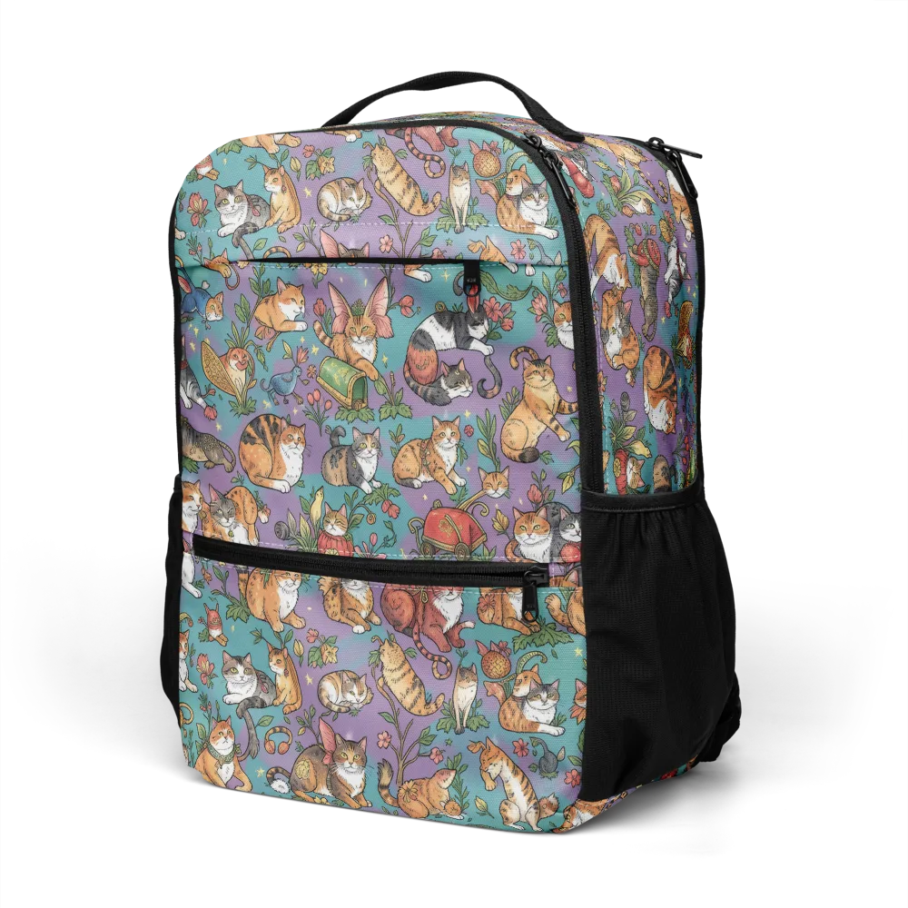 Feline Garden on Utility Backpack — Left Front