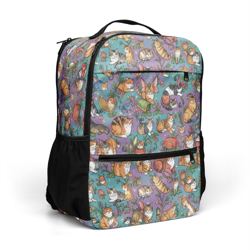 Feline Garden on Utility Backpack — Right Front