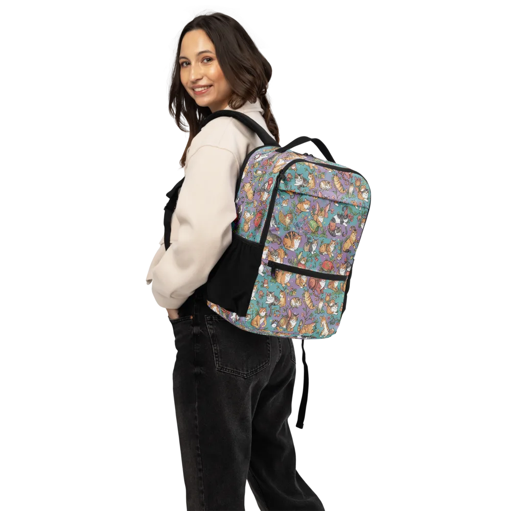 Feline Garden on Utility Backpack — Back