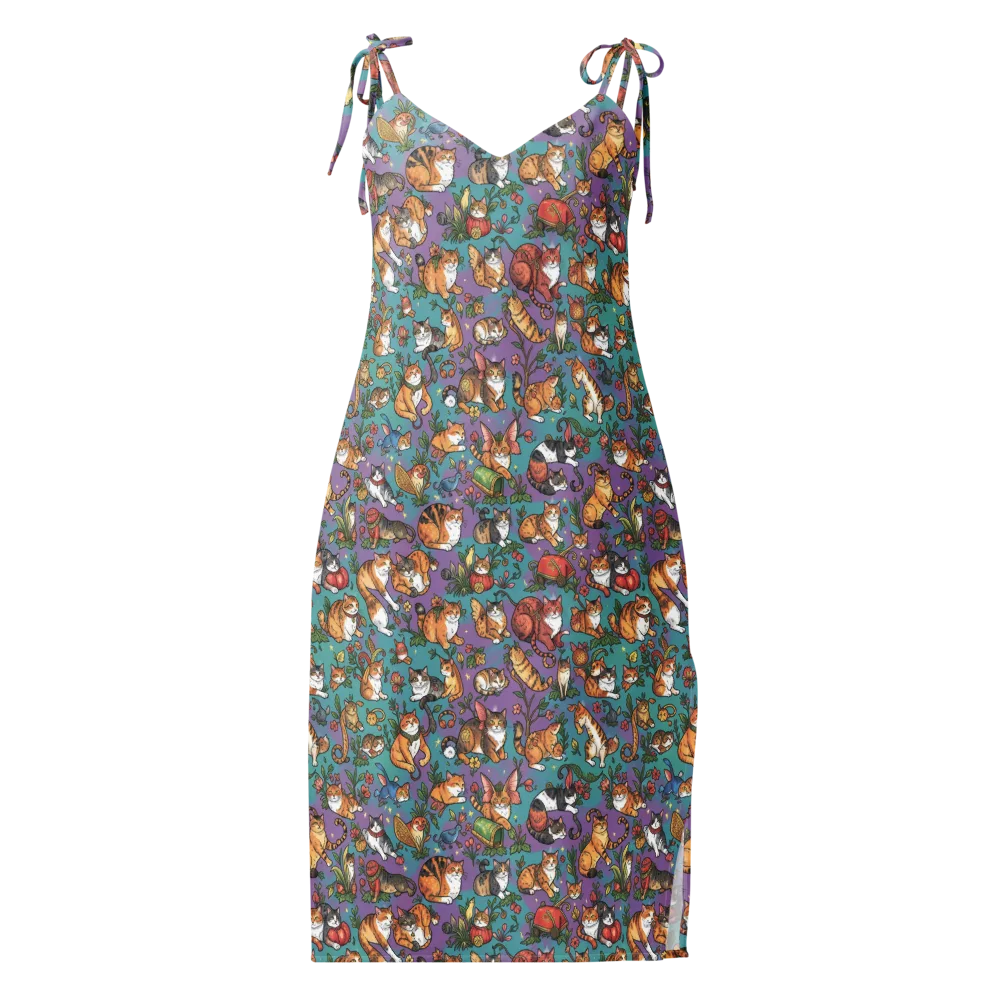 Feline Garden on Slip Dress — Front