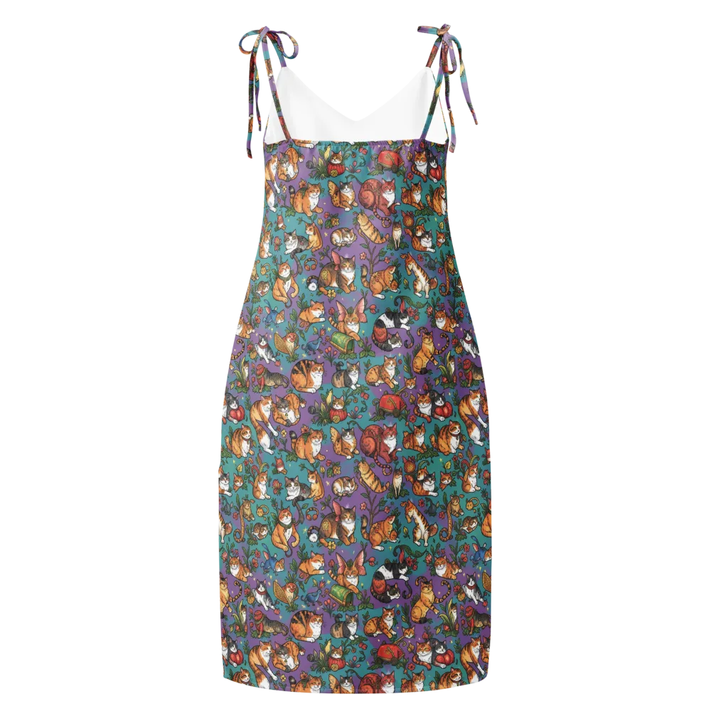 Feline Garden on Slip Dress — Back